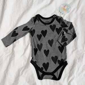 Little Sleepies Heather Hearts Long Sleeve Bodysuit 6-12